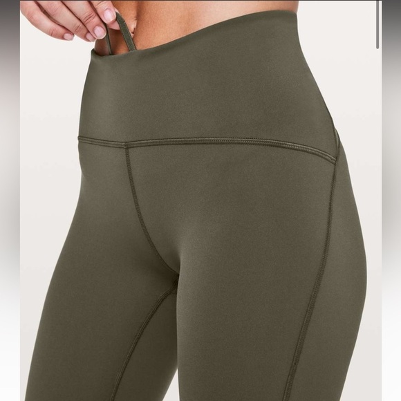 Lululemon Train Times 7/8 Mesh Panel Olive Tights - Picture 8 of 9